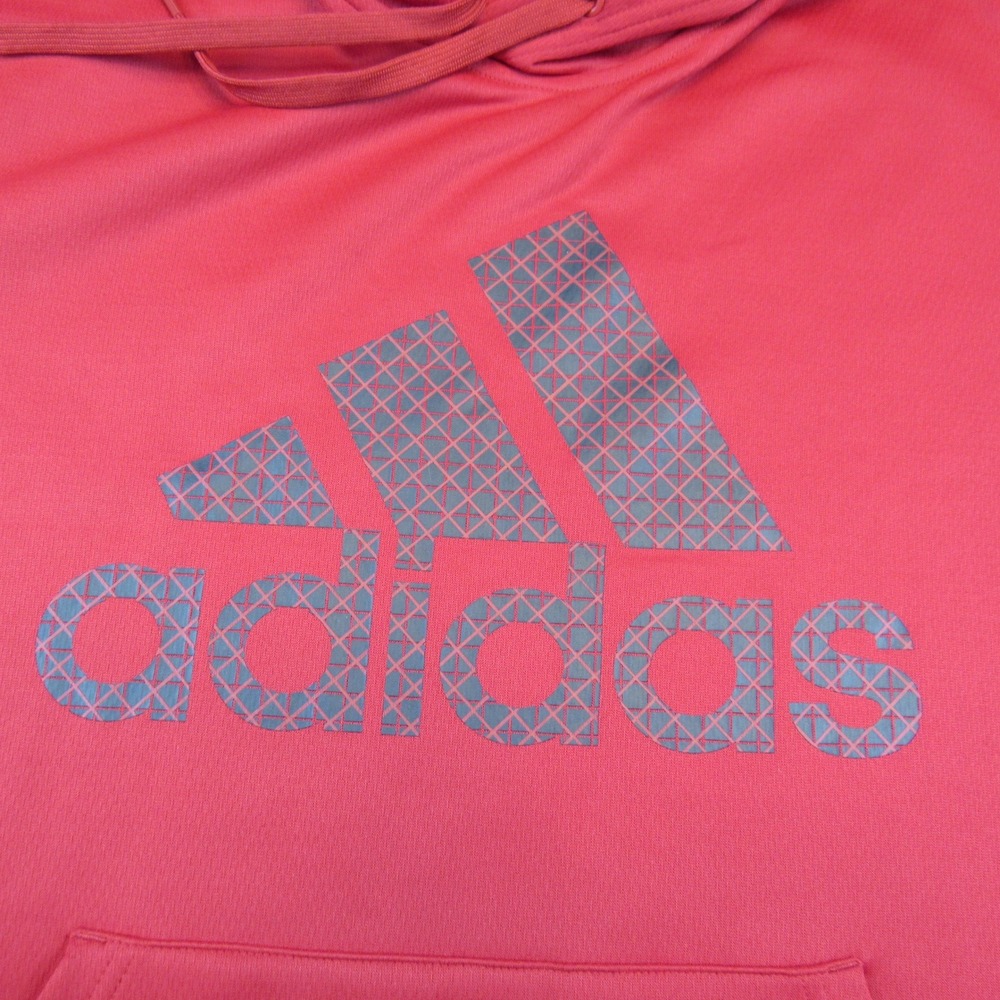 Adidas Hoodie Pullover Mens XL Red Mesh Lined Logo Graphic Sweatshirt